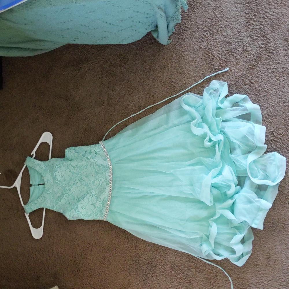 A blue gown